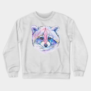 raccoon painted in watercolor Crewneck Sweatshirt